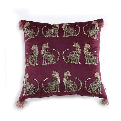 Decorbites™ Leopard Gepard Wildtiere Tiere Print Fransen Dekokissenbezug – Couch Sofa