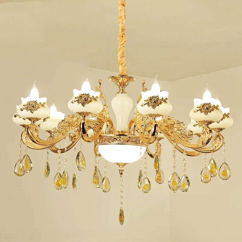 Decorbites™ Gold Crystal LED-Kronleuchter: Elegante Beleuchtung für Wohnzimmer, Hotel oder Villenhalle