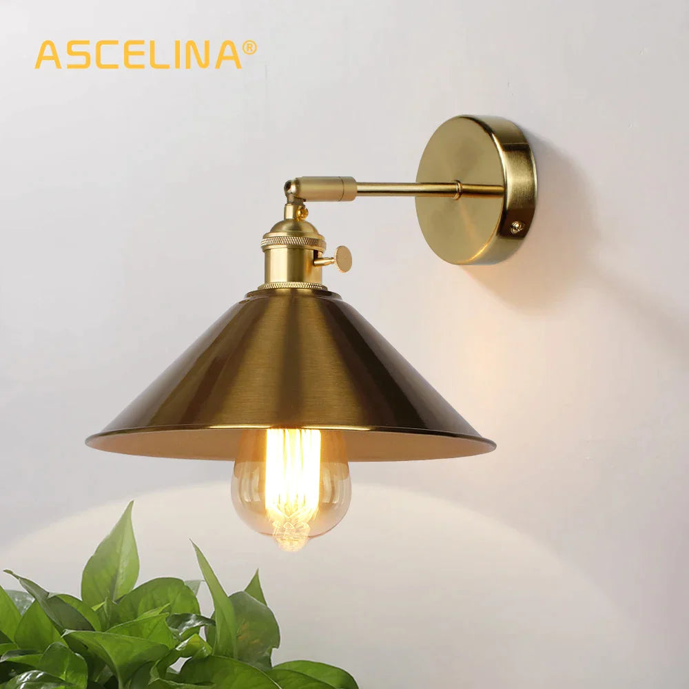 Decorbites™ Kupfer Vintage Wandlampe Schlafzimmer E27 Wandapplikation Gold Wohnzimmer Wandlicht