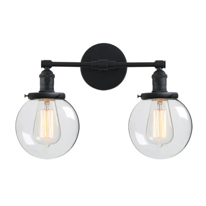 DecorBites™ Glass Ball Globe Wall Light for Retro Home Decor - Double Heads E27 Sconce