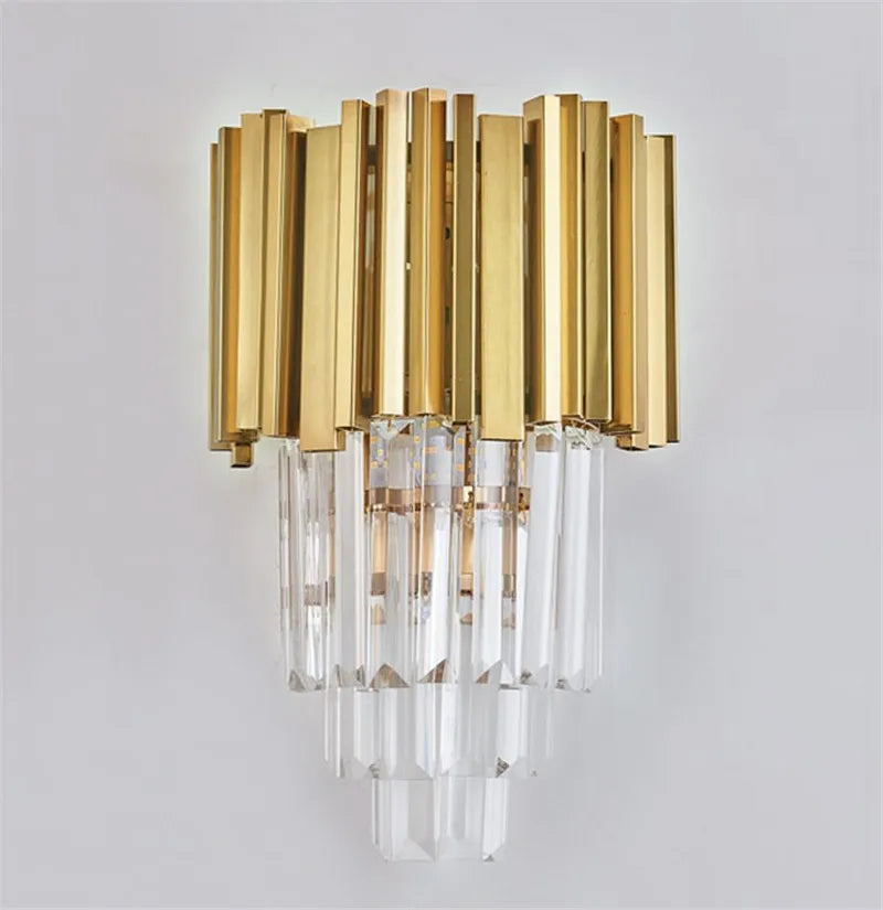 Crystal Drop Wall Sconce With K9 Crystals