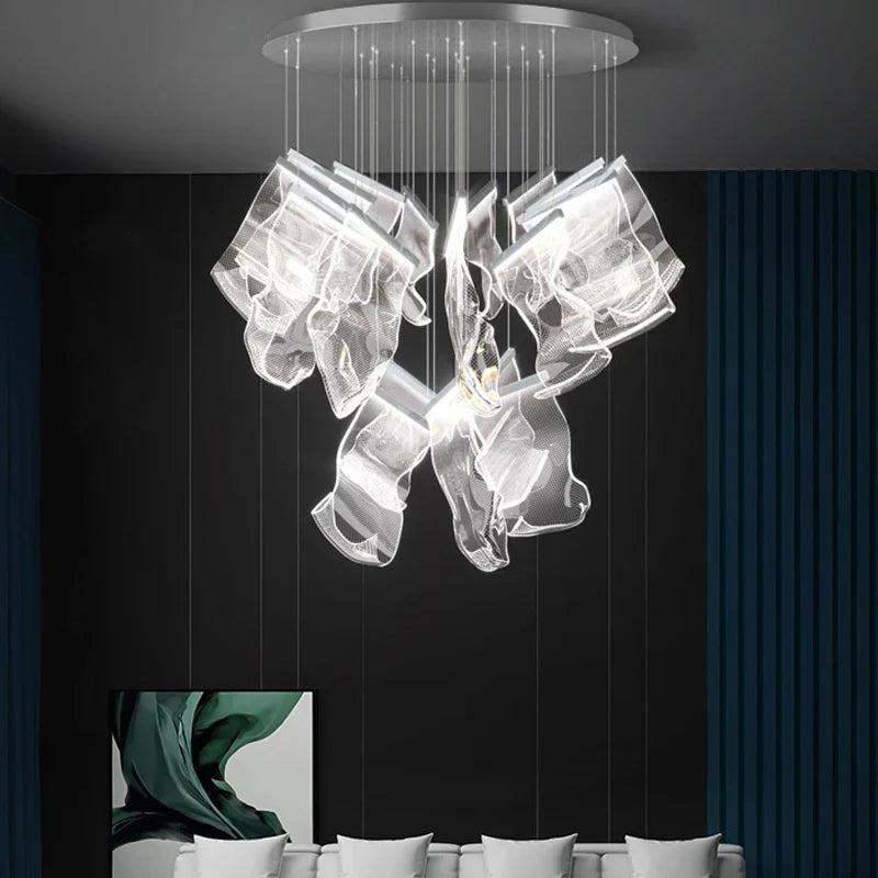 Decorbites™ Goldene Liebes-Papier-Lüster: Postmoderne LED-Designerbeleuchtung für den Eingangsbereich