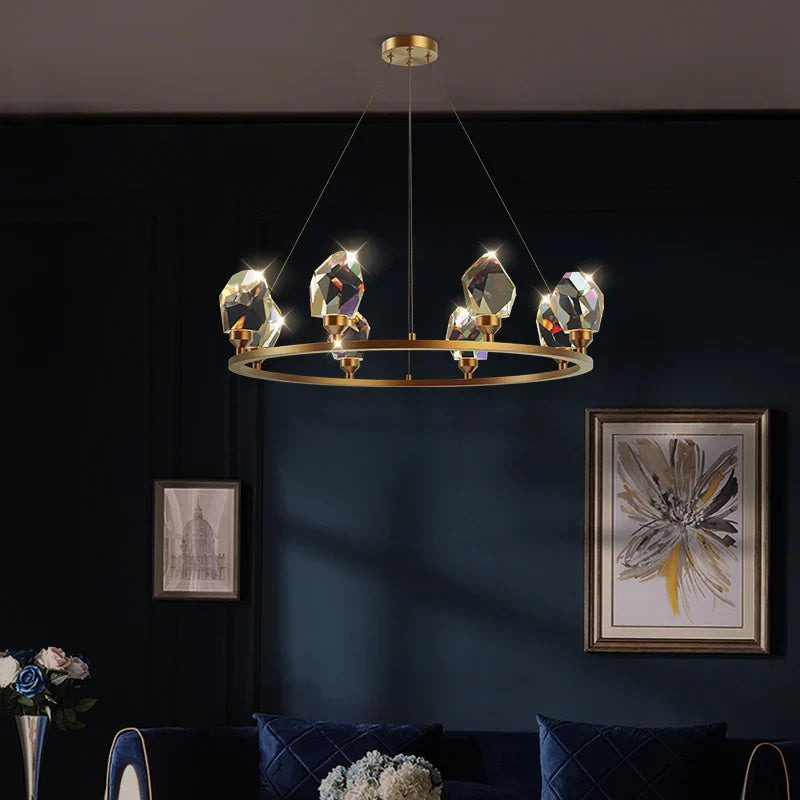 Decorbites™ Kristall-Kupfer-Runder Kronleuchter: Elegante LED-Hängeleuchte für das Esszimmer