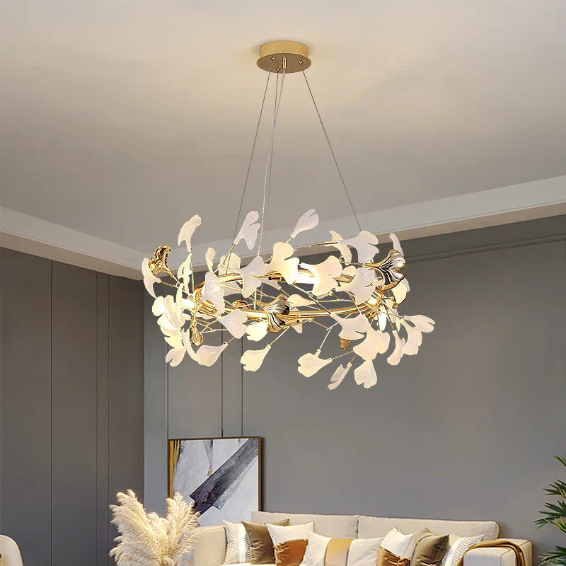 DecorBites™ Ginkgo Ceramic Chandelier: Luxury Pendant Lights for Dining & Living Room