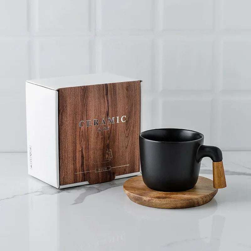 Decorbites™ Japanischer Stil Keramik-Teekanne-Set mit Holzgriff | Hitzebeständiges Borosilikatglas