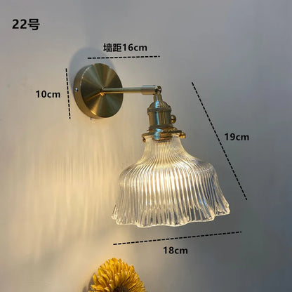 Decorbites™ LED-Wandleleuchte aus klarem Glas | Moderne Kupfer-Badspiegelleuchte Treppenlicht