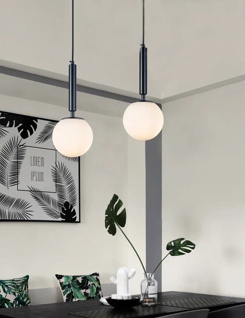 DecorBites™ Glass Ball LED Pendant Light for Bedroom and Bar, Modern Globe Hanging Ceiling Lamp
