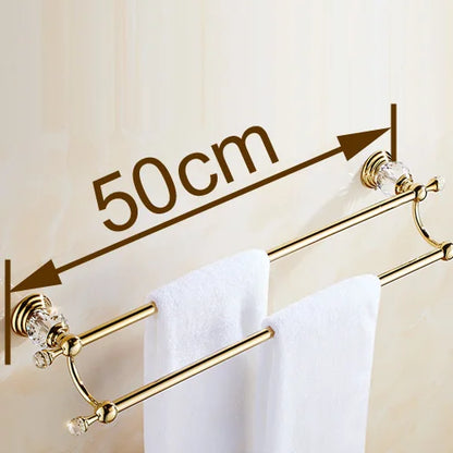 Decorbites™ Kristallgold Doppeltuchhalter für das Badezimmer, 60 cm Länge