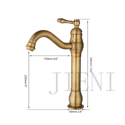 Decorbites™ Schwarzes Keramik-Waschbecken mit handgemaltem Wasserfall-Design und Messing-Wasserhahn