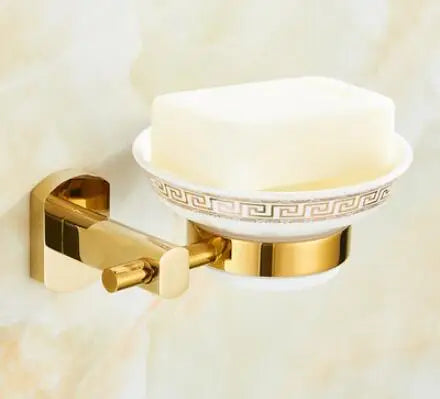 Gold Brass Bath Set