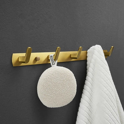 Decorbites™ Gebürstetes Gold-Aluminium-Garderobenhaken-Set für Badezimmer und Küche