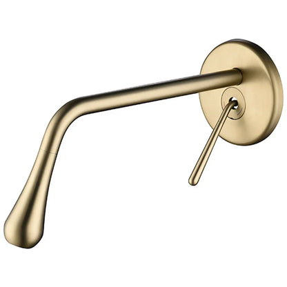 Decorbites™ Gebürsteter Gold Waschbeckenarmatur, Heiß- und Kaltmischbatterie, In-Wand-Wassertropfenarmatur