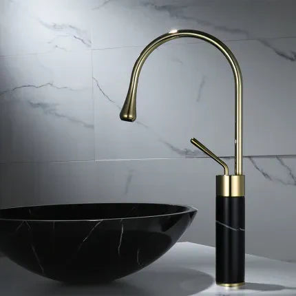 Gold Marble Basin Faucet Tall Style