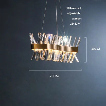 Gold Crystal Dining Chandelier Radiant 120cm