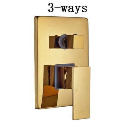 DecorBites™ Golden 3-ways Shower Faucet Wall Mounted Mixer with Plastic Handshower