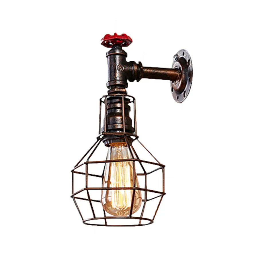 Decorbites™ Eisen Rost Wasserrohr Wandlampen Retro Vintage E27 Wandleuchte für Heimdekoration