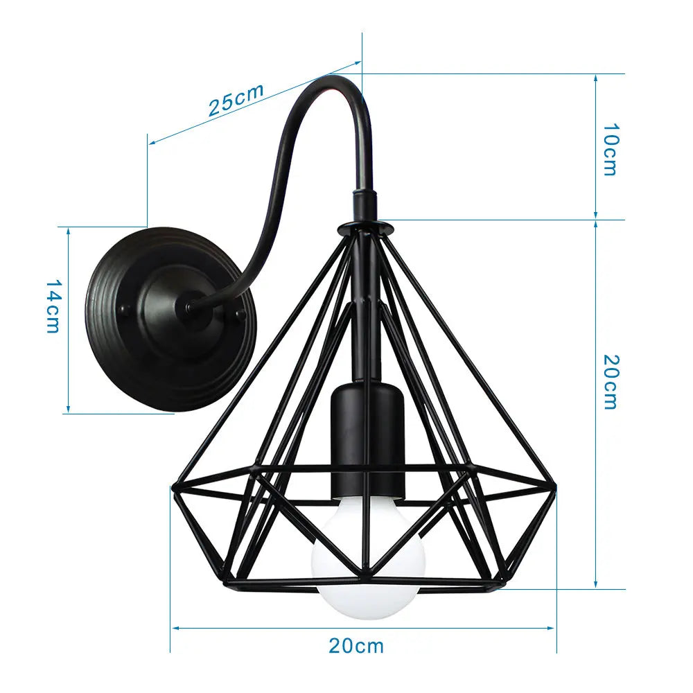 Decorbites™ Eisenkäfig-Wandlampe Vintage LED-Licht für Innenbeleuchtung
