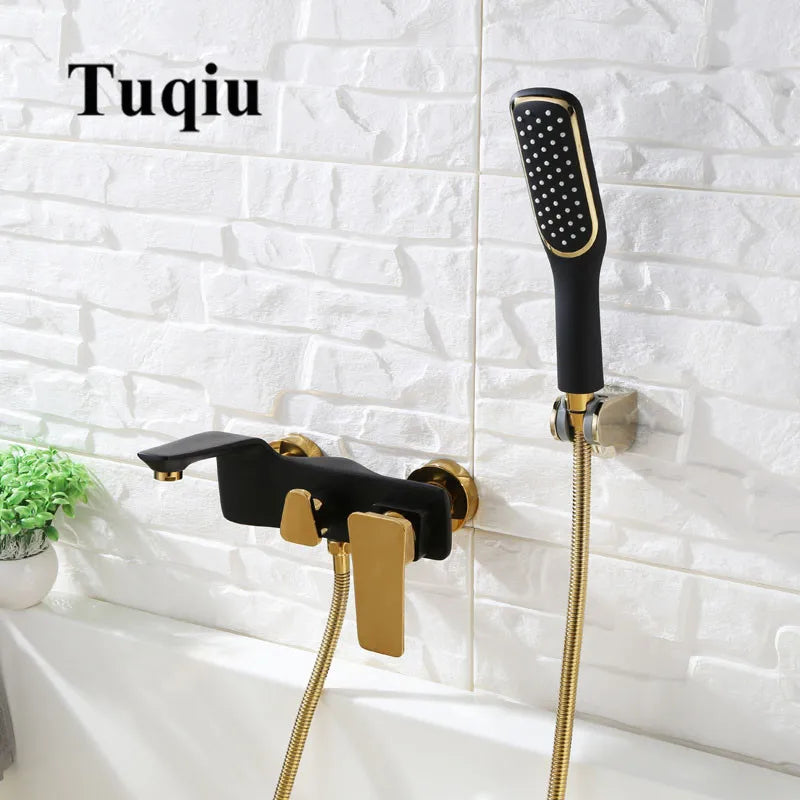 Gold White Wall Faucet