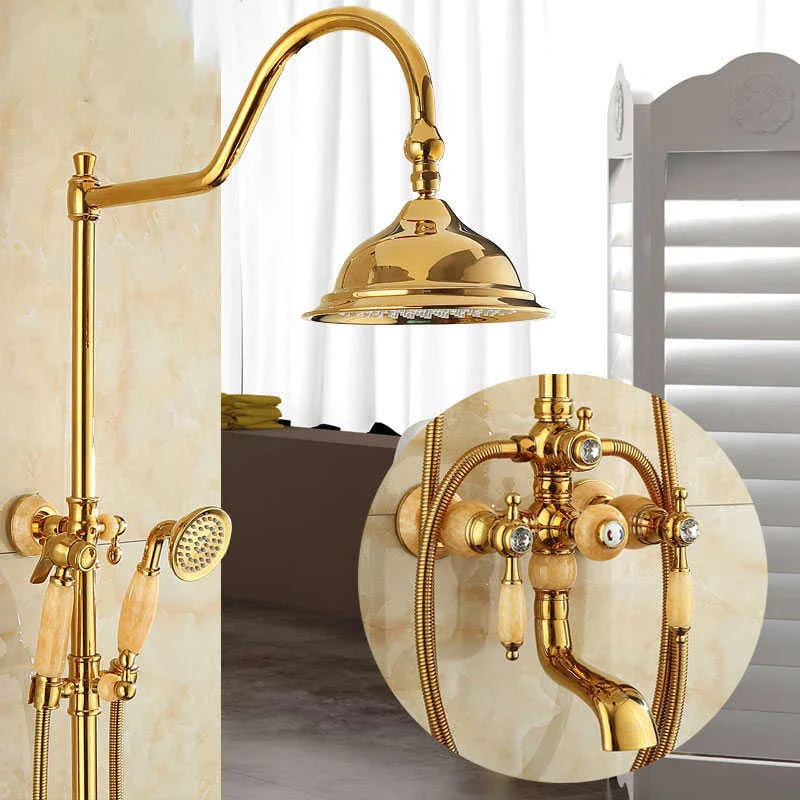 Gold Brass Shower Set
