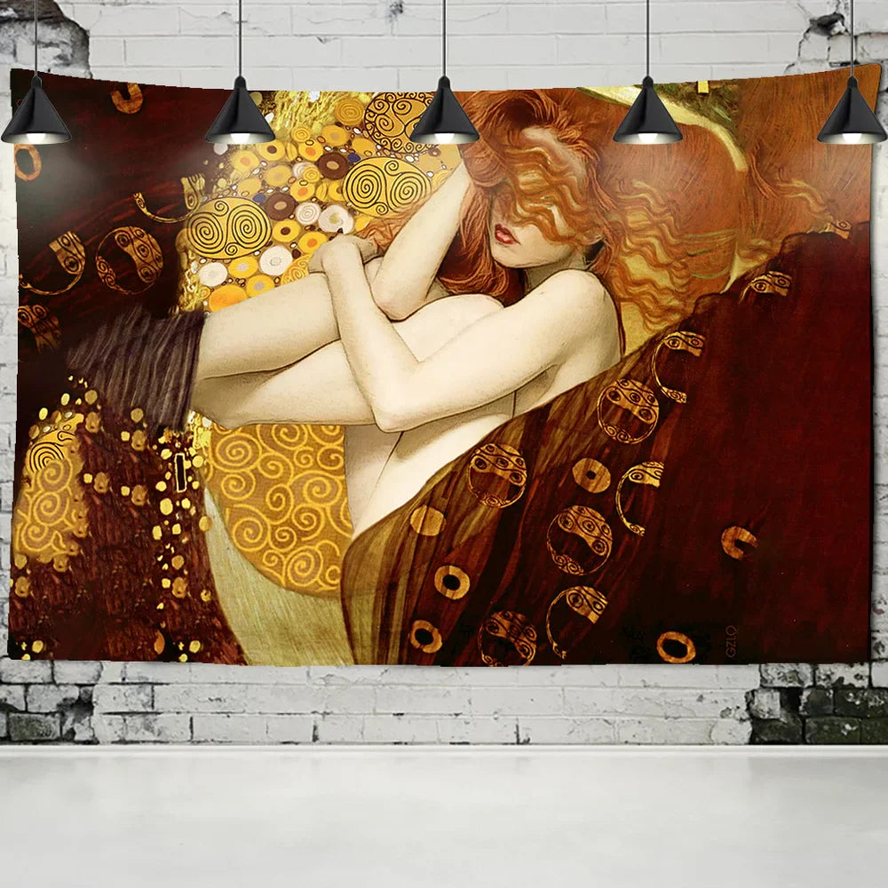 Gold Oil Painting Tapestry