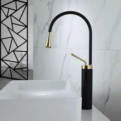 DecorBites™ Gun Grey Brass Basin Faucet Hot Cold Kitchen Sink Water Crane Swivel