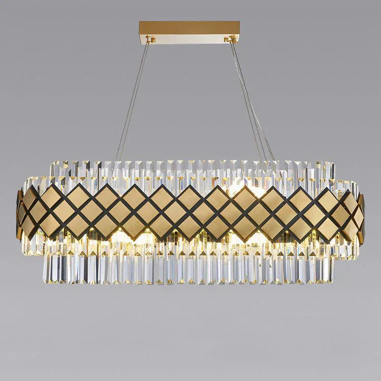 Decorbites™ Gold LED Kristallklarer Art-Deco-Kronleuchter für die Eingangshalle