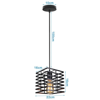 Decorbites™ Industrielles Nordisches Käfig-Pendant-Licht, Schwarzes Eisen Retro-Loft-Hängeleuchte