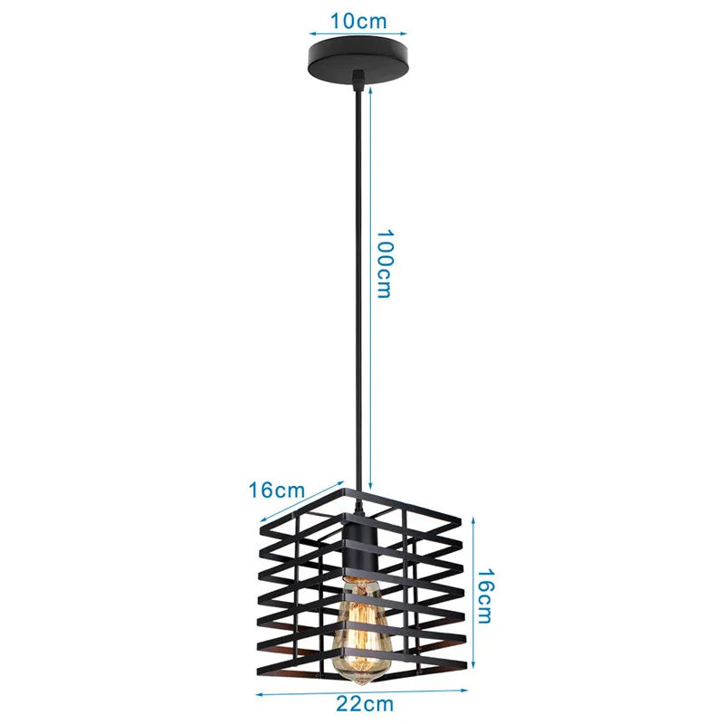 Black Retro Cage Pendant Light
