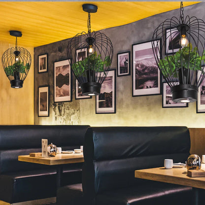 Decorbites™ Grüne Pflanzung Vogelkäfig Kronleuchter: Retro-Industrieller Stil Pendelleuchte