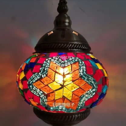 Handmade Turkish Mosaic Glass Pendant Light