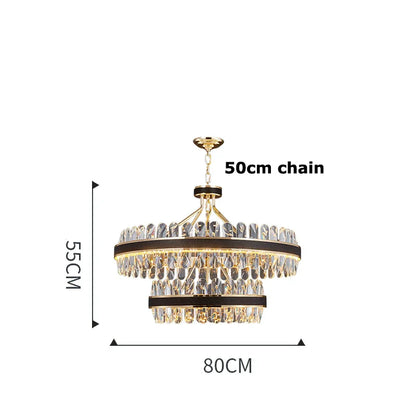 DecorBites™ Gold Stainless Steel Crystal Chandelier for Dinning Room