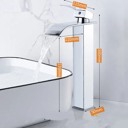 Decorbites™ Gold Wasserfall Beckenarmatur: Messing Badezimmer Mischbatterie, Heiß-Kalt Waschbeckenarmatur