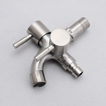DecorBites™ Dual-Outlet Stainless Steel Faucet for Outdoor Garden Sink and Washing Machine