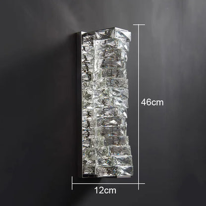 DecorBites™ Gold Chrome Crystal Wall Sconce LED Lamp for Living Room Bedroom TV Background Lighting