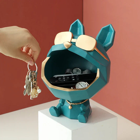 DecorBites™ Big Mouth Dog Resin Sculpture Figurine Home Decor Ornamental Storage Box