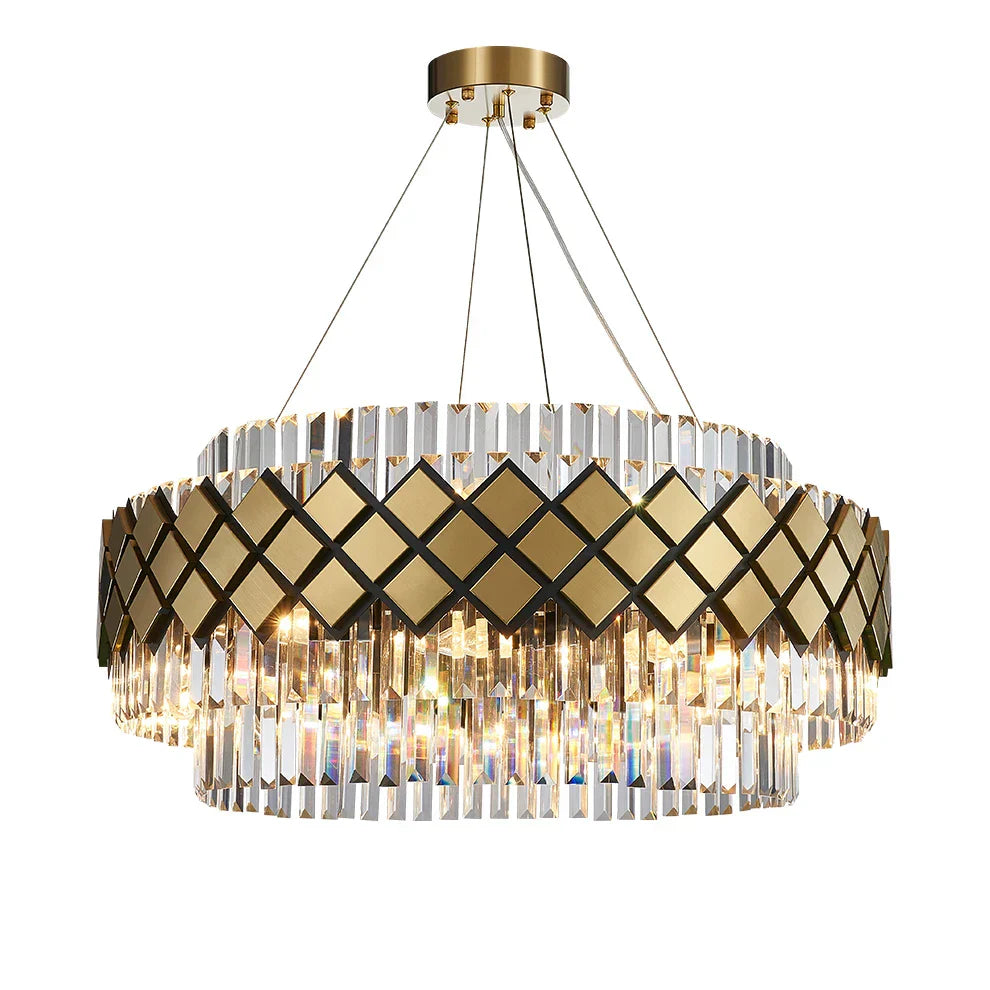Decorbites™ Gold LED Kristallklarer Art-Deco-Kronleuchter für die Eingangshalle