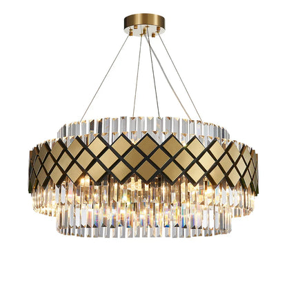 Decorbites™ Gold LED Kristallklarer Art-Deco-Kronleuchter für die Eingangshalle