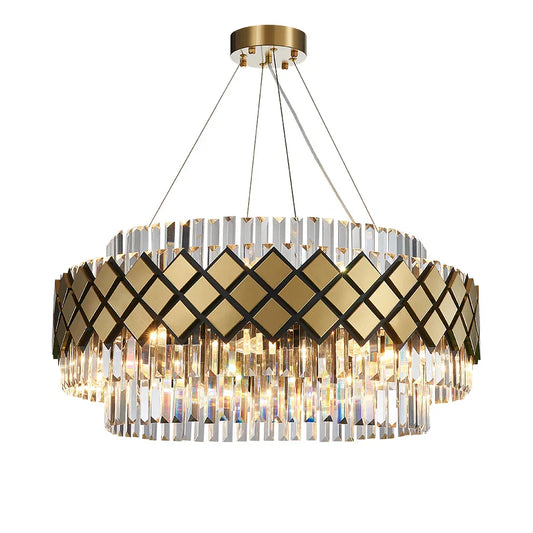 Decorbites™ Gold LED Kristallklarer Art-Deco-Kronleuchter für die Eingangshalle