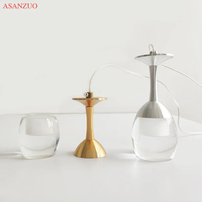 DecorBites™ LED Wine Glass Pendant Lights for Restaurant, Bar, and Dining Room