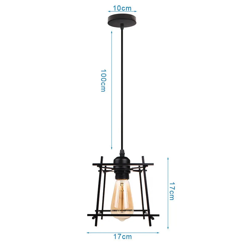 Black Retro Cage Pendant Light