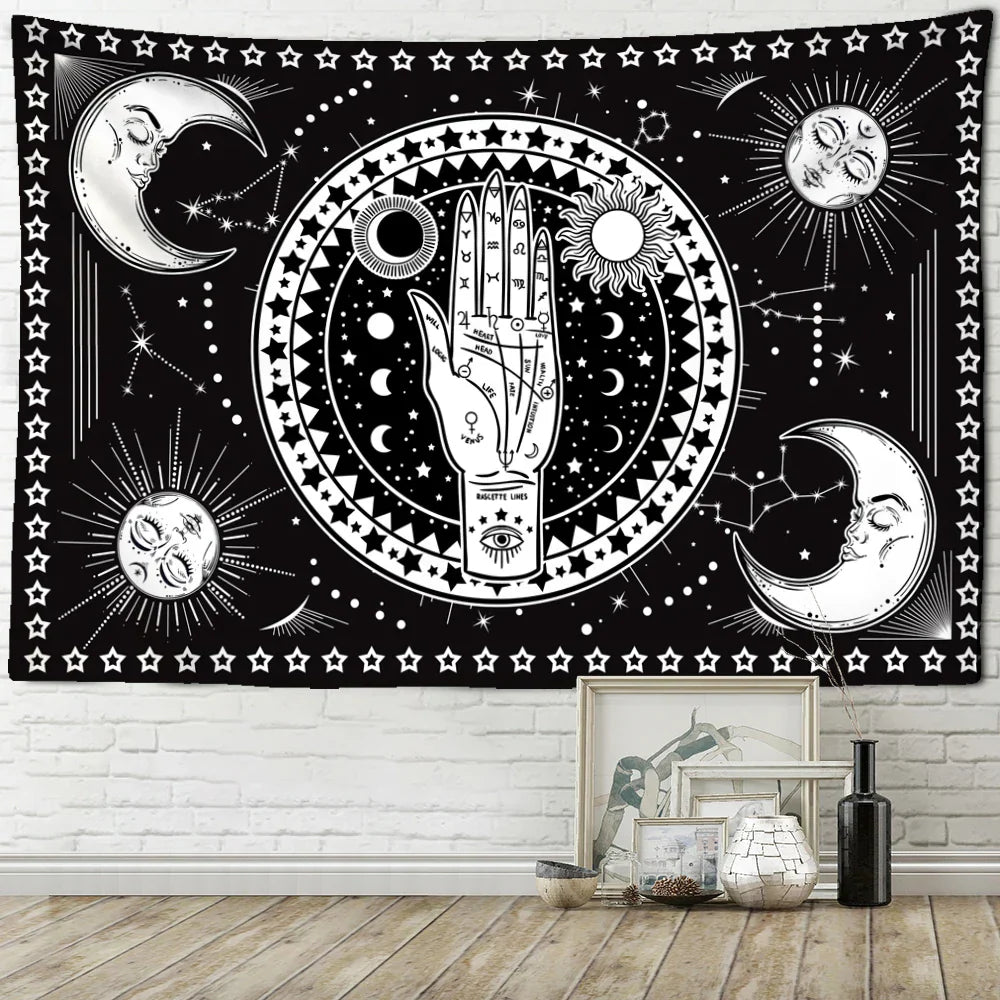 Decorbites™ Schwarze Katze Psychedelisches Wandbehang für die Raumdekoration