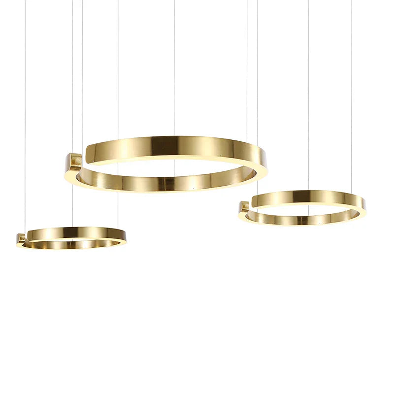 Gold Ring LED Chandelier 80cm 90W Circular