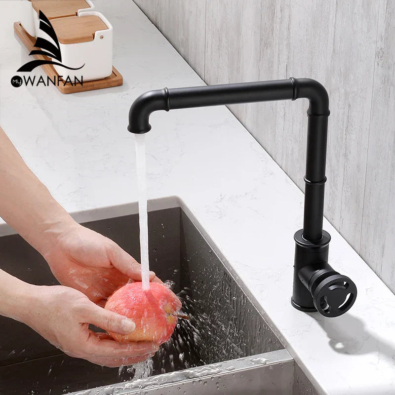 Gold Industrial Bathroom Faucet