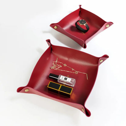 Decorbites™ Leder-Desktop-Organizer-Tablett: Aufbewahrung für Kosmetik, Schmuck, Schlüsselhalter für Zuhause/Büro
