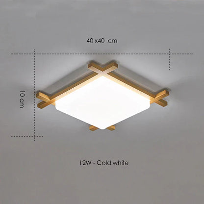 Decorbites™ Japanische Holz-Deckenleuchte Tatami-Lampe Einbauleuchte Wohnzimmer Schlafzimmer Quadratisch
