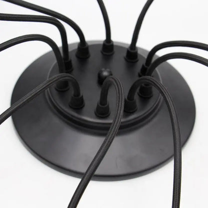 Vintage Black Spider Pendant Chandelier in Iron