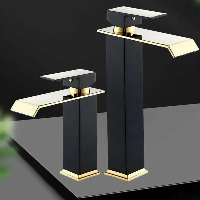 Gold Black Waterfall Faucet
