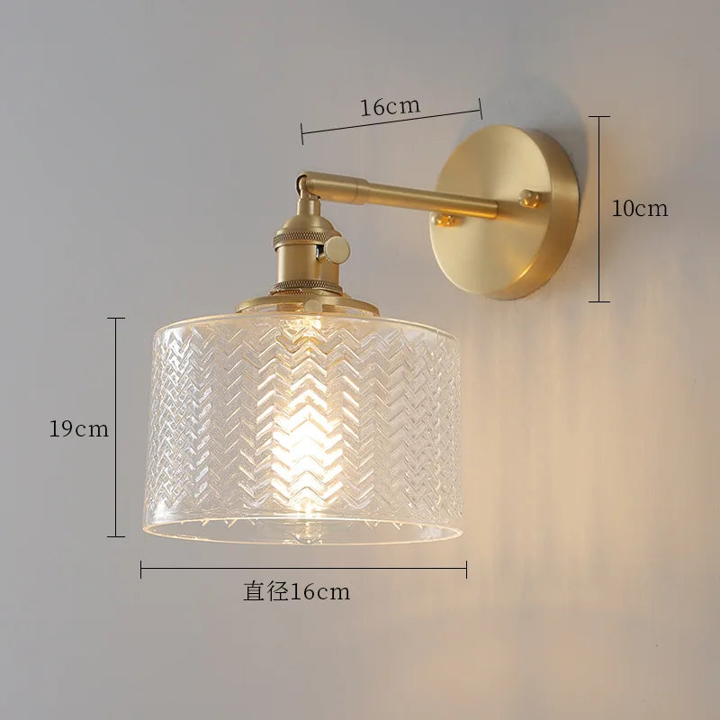 DecorBites™ Green Glass Nordic Wall Sconce LED Light for Bedroom Bathroom Mirror