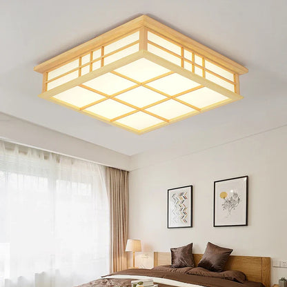 Decorbites™ Japanische Tatami-Holz-Deckenleuchte LED, Beleuchtung für Esszimmer, Schlafzimmer und Arbeitszimmer