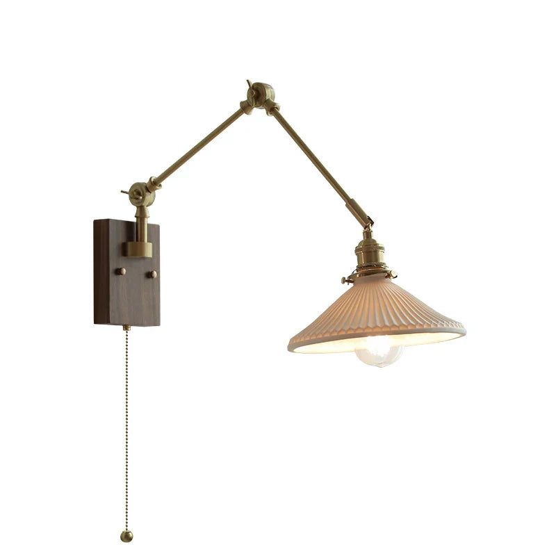 DecorBites™ Copper Swing Arm Wall Lamp Sconce - LED Wall Light for Bedroom Living Room